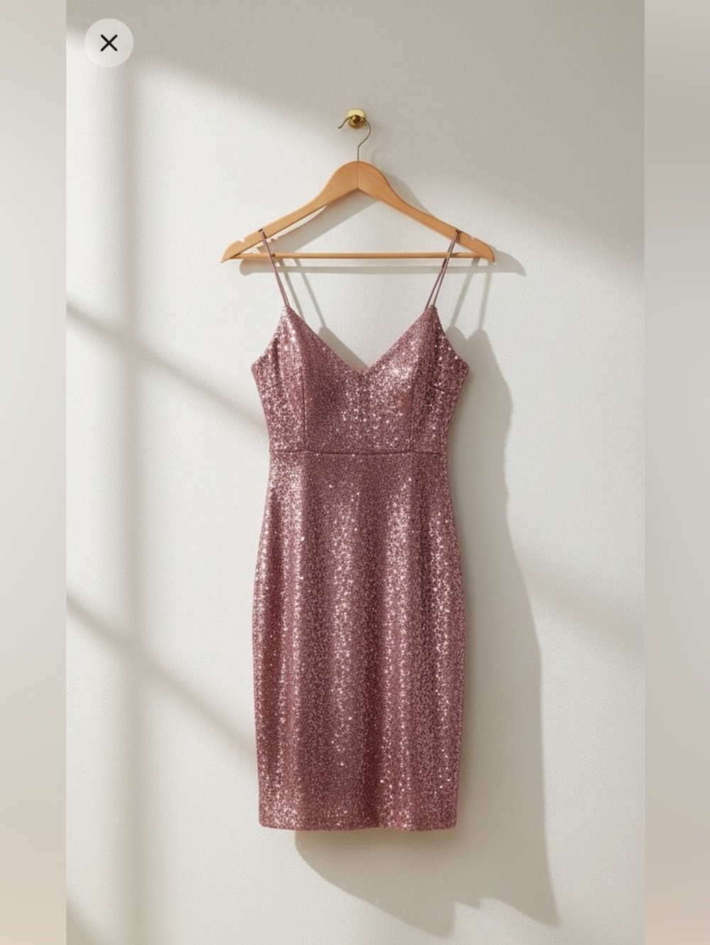 Eclipse Pink Stretchy Sequin Y2K Event Slip Dress Size L
